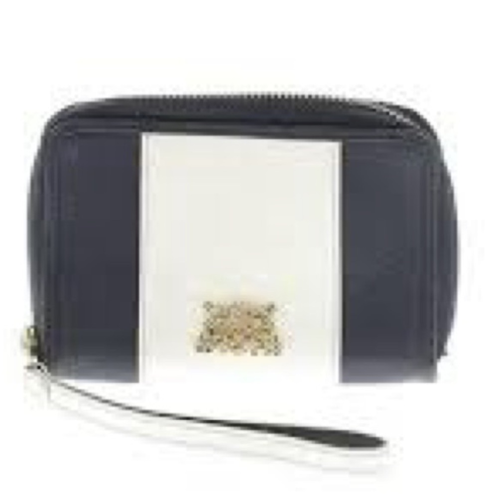 Juicy Couture Black and White Wristlet Wallet with Gold Hardware